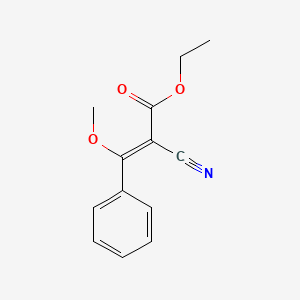 molecular formula C13H13NO3 B2859693 乙酸2-氰基-3-甲氧基-3-苯基丙-2-烯酯 CAS No. 14533-96-1