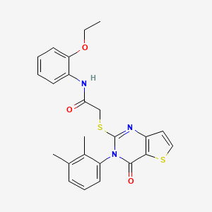molecular formula C24H23N3O3S2 B2859699 2-{[3-(2,3-dimethylphenyl)-4-oxo-3,4-dihydrothieno[3,2-d]pyrimidin-2-yl]sulfanyl}-N-(2-ethoxyphenyl)acetamide CAS No. 1291854-25-5