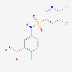 molecular formula C13H10Cl2N2O4S B2859700 5-(5,6-Dichloropyridine-3-sulfonamido)-2-methylbenzoic acid CAS No. 1384622-96-1