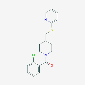 molecular formula C18H19ClN2OS B2859701 (2-氯苯基)(4-((吡啶-2-基硫基)甲基)哌啶-1-基)甲酮 CAS No. 1421525-48-5