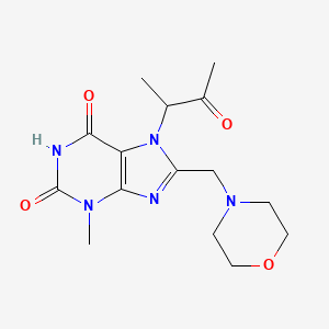 molecular formula C15H21N5O4 B2859710 3-Methyl-8-(morpholin-4-ylmethyl)-7-(3-oxobutan-2-yl)purine-2,6-dione CAS No. 847409-56-7