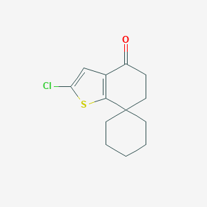 molecular formula C13H15ClOS B285972 2-chloro-6,7-dihydrospiro[1-benzothiophene-7,1'-cyclohexane]-4(5H)-one 