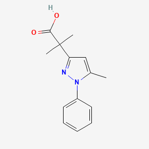 2-Methyl-2-(5-methyl-1-phenylpyrazol-3-yl)propanoic acid