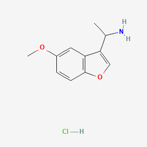 molecular formula C11H14ClNO2 B2859732 1-(5-Methoxy-1-benzofuran-3-yl)ethanamine hydrochloride CAS No. 317375-60-3