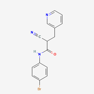 molecular formula C15H12BrN3O B2859739 N-(4-bromophenyl)-2-cyano-3-pyridin-3-ylpropanamide CAS No. 483359-41-7