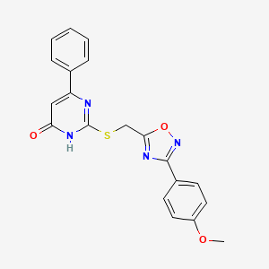 2-[[3-(4-methoxyphenyl)-1,2,4-oxadiazol-5-yl]methylthio]-6-phenyl-1H-pyrimidin-4-one
