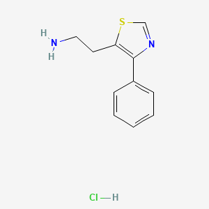 molecular formula C11H13ClN2S B2859746 2-(4-Phenyl-1,3-thiazol-5-yl)ethan-1-amine hydrochloride CAS No. 1353501-97-9