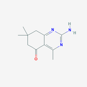 molecular formula C11H15N3O B2859747 2-amino-4,7,7-trimethyl-7,8-dihydroquinazolin-5(6H)-one CAS No. 126993-17-7