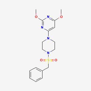 molecular formula C17H22N4O4S B2859757 4-(4-(Benzylsulfonyl)piperazin-1-yl)-2,6-dimethoxypyrimidine CAS No. 1020979-27-4