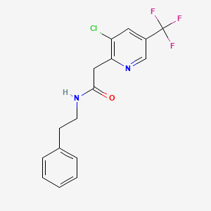 molecular formula C16H14ClF3N2O B2859766 2-[3-氯-5-(三氟甲基)-2-吡啶基]-N-苯乙基乙酰胺 CAS No. 383148-71-8