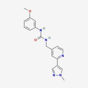 molecular formula C18H19N5O2 B2859767 1-(3-methoxyphenyl)-3-((2-(1-methyl-1H-pyrazol-4-yl)pyridin-4-yl)methyl)urea CAS No. 2034309-69-6
