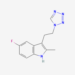 molecular formula C12H12FN5 B2859773 5-fluoro-2-methyl-3-[2-(1H-tetrazol-1-yl)ethyl]-1H-indole CAS No. 890092-63-4