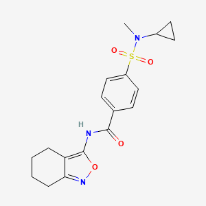 molecular formula C18H21N3O4S B2859776 4-(N-环丙基-N-甲基磺酰胺基)-N-(4,5,6,7-四氢苯并[c]异恶唑-3-基)苯甲酰胺 CAS No. 946224-81-3