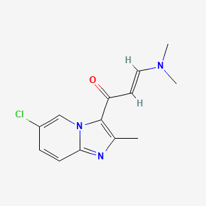 molecular formula C13H14ClN3O B2859789 (E)-1-(6-chloro-2-methylimidazo[1,2-a]pyridin-3-yl)-3-(dimethylamino)-2-propen-1-one CAS No. 900015-66-9