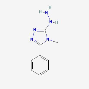 molecular formula C9H11N5 B2859797 3-hydrazinyl-4-methyl-5-phenyl-4H-1,2,4-triazole CAS No. 926191-56-2