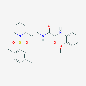 molecular formula C24H31N3O5S B2859801 N1-(2-(1-((2,5-二甲苯基)磺酰基)哌啶-2-基)乙基)-N2-(2-甲氧基苯基)草酰胺 CAS No. 898407-13-1