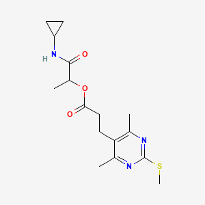 molecular formula C16H23N3O3S B2859808 1-(Cyclopropylcarbamoyl)ethyl 3-[4,6-dimethyl-2-(methylsulfanyl)pyrimidin-5-yl]propanoate CAS No. 1111458-08-2