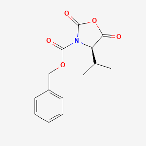 molecular formula C14H15NO5 B2859809 (R)-benzyl 4-isopropyl-2,5-dioxooxazolidine-3-carboxylate CAS No. 178614-85-2