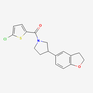 molecular formula C17H16ClNO2S B2859813 1-(5-Chlorothiophene-2-carbonyl)-3-(2,3-dihydro-1-benzofuran-5-yl)pyrrolidine CAS No. 2097909-62-9