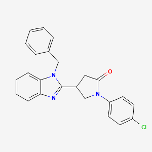 molecular formula C24H20ClN3O B2859815 4-(1-benzyl-1H-benzimidazol-2-yl)-1-(4-chlorophenyl)pyrrolidin-2-one CAS No. 883639-58-5
