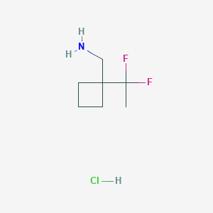 molecular formula C7H14ClF2N B2859821 [1-(1,1-Difluoroethyl)cyclobutyl]methanamine;hydrochloride CAS No. 2411258-18-7