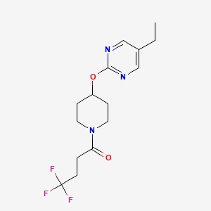 molecular formula C15H20F3N3O2 B2859831 1-[4-(5-Ethylpyrimidin-2-yl)oxypiperidin-1-yl]-4,4,4-trifluorobutan-1-one CAS No. 2380141-00-2