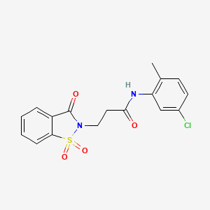 molecular formula C17H15ClN2O4S B2859834 N-(5-chloro-2-methylphenyl)-3-(1,1-dioxido-3-oxobenzo[d]isothiazol-2(3H)-yl)propanamide CAS No. 899954-80-4