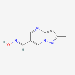 molecular formula C8H8N4O B2859837 (NE)-N-[(2-methylpyrazolo[1,5-a]pyrimidin-6-yl)methylidene]hydroxylamine CAS No. 2413937-18-3