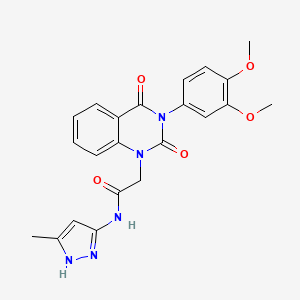 2-(3-(3,4-dimethoxyphenyl)-2,4-dioxo-3,4-dihydroquinazolin-1(2H)-yl)-N-(3-methyl-1H-pyrazol-5-yl)acetamide
