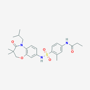 N-(4-(N-(5-isobutyl-3,3-dimethyl-4-oxo-2,3,4,5-tetrahydrobenzo[b][1,4]oxazepin-8-yl)sulfamoyl)-3-methylphenyl)propionamide