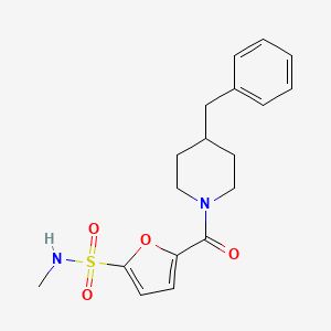 molecular formula C18H22N2O4S B2859851 5-(4-benzylpiperidine-1-carbonyl)-N-methylfuran-2-sulfonamide CAS No. 1172108-66-5