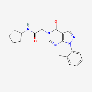 N-cyclopentyl-2-[1-(2-methylphenyl)-4-oxopyrazolo[3,4-d]pyrimidin-5-yl]acetamide