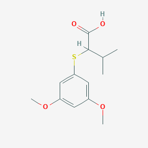 molecular formula C13H18O4S B285986 2-[(3,5-Dimethoxyphenyl)sulfanyl]-3-methylbutanoic acid 