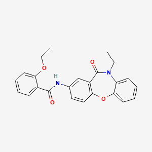 molecular formula C24H22N2O4 B2859861 2-乙氧基-N-(10-乙基-11-氧代-10,11-二氢二苯并[b,f][1,4]恶杂环戊烯-2-基)苯甲酰胺 CAS No. 921890-11-1