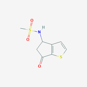 molecular formula C8H9NO3S2 B2859864 N-(6-oxo-5,6-dihydro-4H-cyclopenta[b]thiophen-4-yl)methanesulfonamide CAS No. 865658-92-0