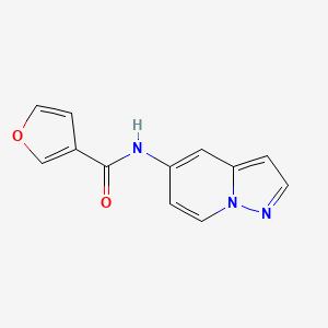 molecular formula C12H9N3O2 B2859866 N-(吡唑并[1,5-a]吡啶-5-基)呋喃-3-甲酰胺 CAS No. 2034238-91-8