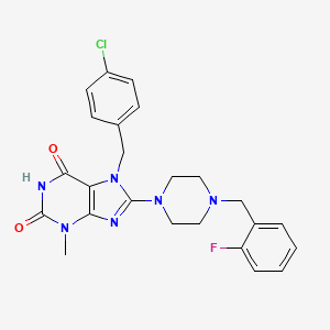 7-(4-chlorobenzyl)-8-(4-(2-fluorobenzyl)piperazin-1-yl)-3-methyl-1H-purine-2,6(3H,7H)-dione