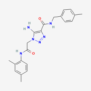 molecular formula C21H24N6O2 B2859871 5-amino-1-[2-(2,4-dimethylanilino)-2-oxoethyl]-N-[(4-methylphenyl)methyl]triazole-4-carboxamide CAS No. 897615-98-4