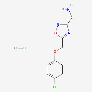 [5-[(4-Chlorophenoxy)methyl]-1,2,4-oxadiazol-3-yl]methanamine;hydrochloride