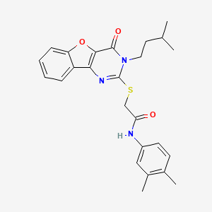 N-(3,4-dimethylphenyl)-2-((3-isopentyl-4-oxo-3,4-dihydrobenzofuro[3,2-d]pyrimidin-2-yl)thio)acetamide
