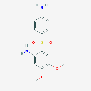 molecular formula C14H16N2O4S B028599 Benzenamine, 2-((4-aminophenyl)sulfonyl)-4,5-dimethoxy- CAS No. 109351-13-5