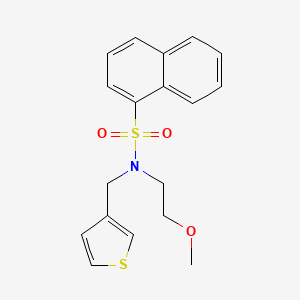 molecular formula C18H19NO3S2 B2859902 N-(2-甲氧基乙基)-N-(噻吩-3-基甲基)萘-1-磺酰胺 CAS No. 1323327-03-2