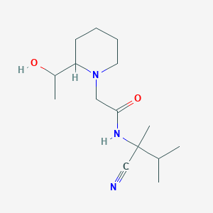 molecular formula C15H27N3O2 B2859905 N-(1-cyano-1,2-dimethylpropyl)-2-[2-(1-hydroxyethyl)piperidin-1-yl]acetamide CAS No. 1333526-57-0
