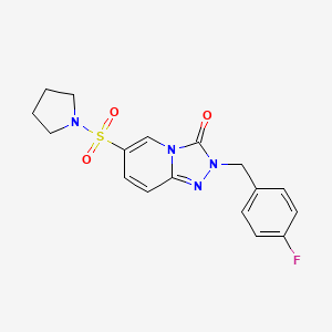 molecular formula C17H17FN4O3S B2859907 2-(4-fluorobenzyl)-6-(pyrrolidin-1-ylsulfonyl)[1,2,4]triazolo[4,3-a]pyridin-3(2H)-one CAS No. 1251592-64-9