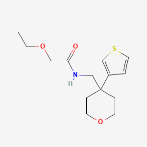 molecular formula C14H21NO3S B2859911 2-ethoxy-N-((4-(thiophen-3-yl)tetrahydro-2H-pyran-4-yl)methyl)acetamide CAS No. 2320686-42-6