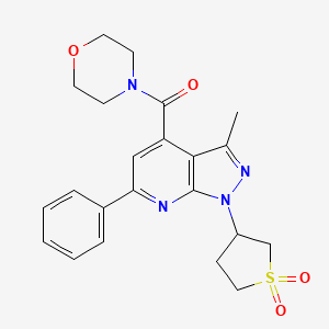 (1-(1,1-dioxidotetrahydrothiophen-3-yl)-3-methyl-6-phenyl-1H-pyrazolo[3,4-b]pyridin-4-yl)(morpholino)methanone