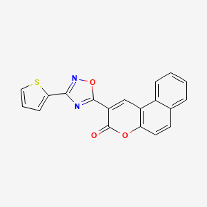 molecular formula C19H10N2O3S B2859925 2-[3-(thiophen-2-yl)-1,2,4-oxadiazol-5-yl]-3H-benzo[f]chromen-3-one CAS No. 892757-51-6