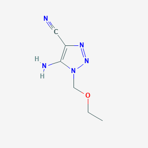 molecular formula C6H9N5O B2859944 5-amino-1-(ethoxymethyl)-1H-1,2,3-triazole-4-carbonitrile CAS No. 2091484-38-5