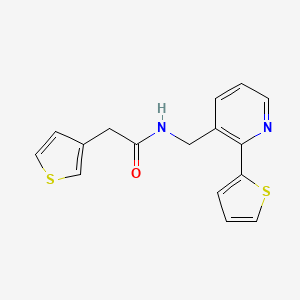 N-((2-(thiophen-2-yl)pyridin-3-yl)methyl)-2-(thiophen-3-yl)acetamide