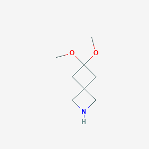 molecular formula C8H15NO2 B2859950 6,6-Dimethoxy-2-azaspiro[3.3]heptane CAS No. 1374830-31-5
